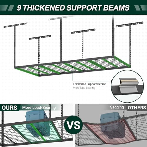 3x6 FT Overhead Garage Storage Rack,450LBS Weight Capacity - Image 3