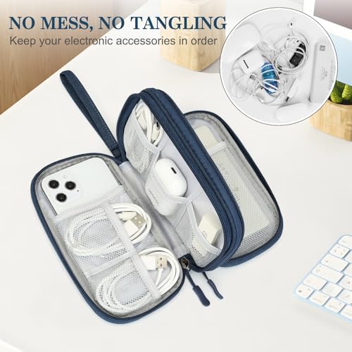 FYY Electronic Organizer, Travel Tech Pouch Bag, Cable Organizer Navy - Image 5