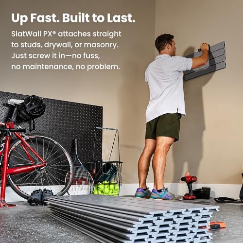 Heavy Duty 3'H x 4'W PVC Garage SlatWall Storage System (with Endcaps & Screws) - Modular Slat Wall Paneling for Garage Wall Organizer - Interlocking SlatWall Panels for Home & Commercial Use (White) - Image 6