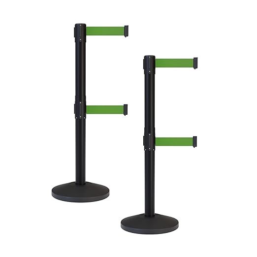 Crowd Control Warehouse CCW Series RBB-100D Set of 2 Stanchion Retractable Belt by Crowd+Control+Warehouse