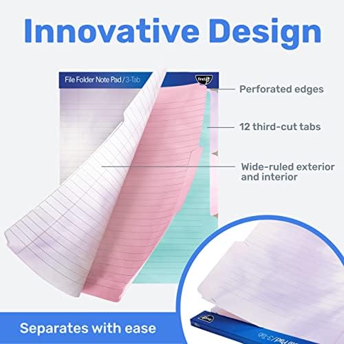 Find It File Folder Notepad - Pack of 12-9.5 x 12.5 Inch Notebook Organizer Folders for Filing, Document, and Clipboard Organization - Tie-Dye - Image 3