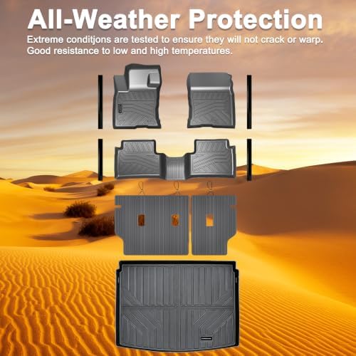Ford Bronco Floor Mats & Cargo Liner with Backrest Protectors Custom Fit for 2021-2025 2026 Bronco Sport (Non Hybrid) TPE All Weather Protection 2 Rows and Door Sill Guards Accessories - Image 6