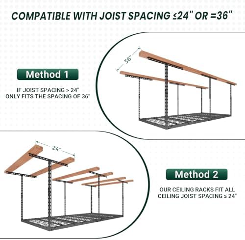 3x6 FT Overhead Garage Storage Rack,450LBS Weight Capacity - Image 5