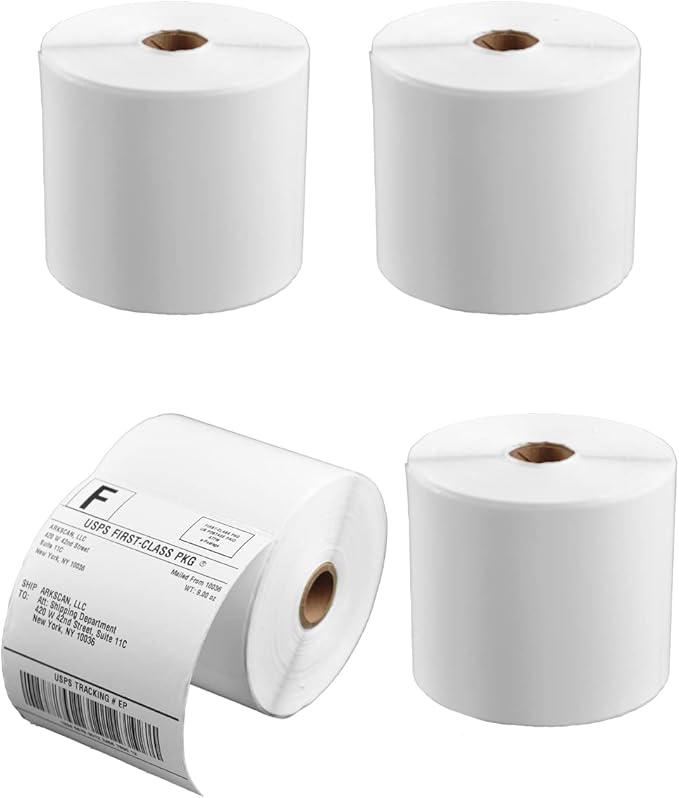 4 Rolls of SL450 4x6 Shipping Label Support Arkscan Label Printers, Compatible by ARKSCAN
