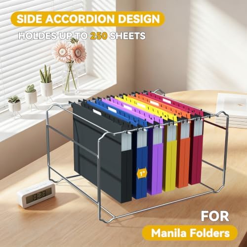 Plastic Hanging File Folders Letter Size,12 Pack Durable Filing Cabinet Folders with Tabs,1 inch Expanding Hang Folder for Home Office,Colored Heavy Duty File Folder Hangers for File Frame Box - Image 4