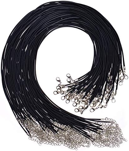 Selizo 100Pcs Necklace Cord for Jewelry Making, Black Waxed String Bracelet Making Supplies by selizo