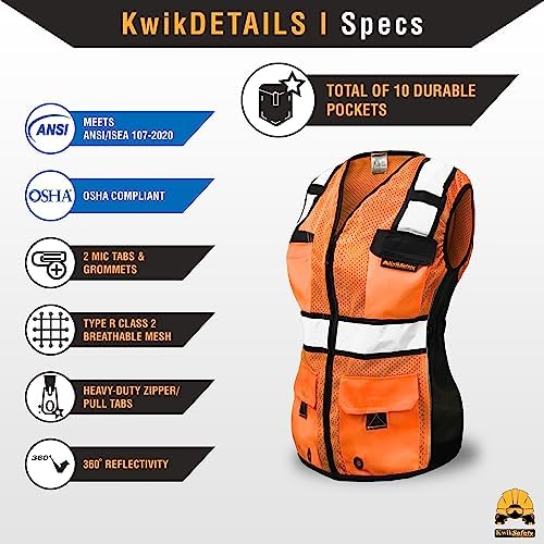 KwikSafety RoadBOSS Econ & Premium Safety Vest for Women Class 2 ANSI OSHA - Image 5