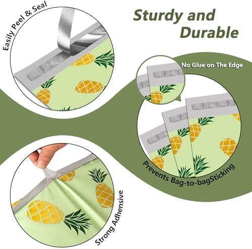 Poly Mailers 6x9 Inch, 100 Pack, Pineapple Self-Seal Shipping Bags - Image 3