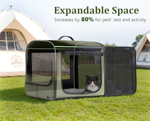 Dog Car Carrier Light Weight,Expandable,Foldable Dog Carrier, Green - Image 3