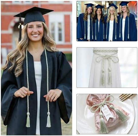 GraduationMall Graduation Honor Cord 68" SagegreenWhite - Image 5