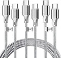 60W USB C to USB C Cable, 3 Pack 10ft Type C Fast Charger Cord (Gray) by CUGUNU