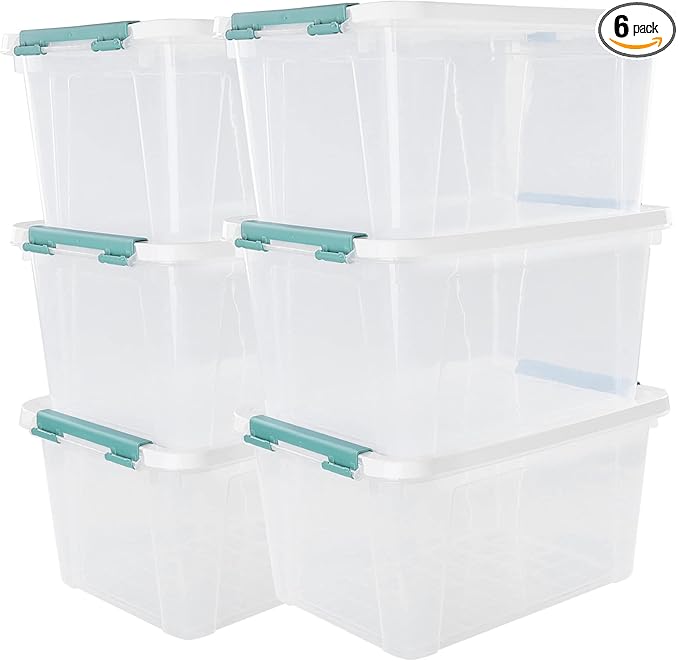 20 Quart Stackable Plastic Storage Bins by Afromy