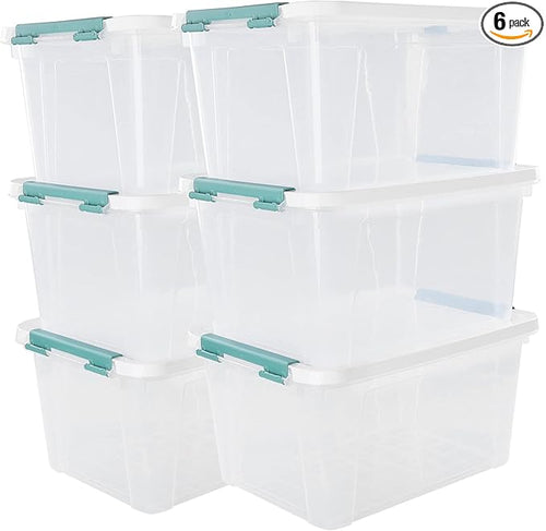 20 Quart Stackable Plastic Storage Bins by Afromy