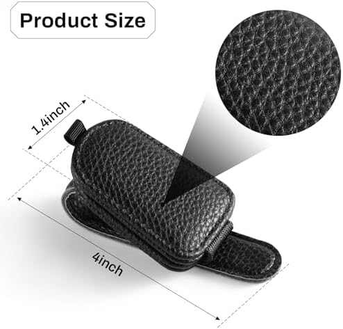 SINGARO 2PCS Sunglasses Holder for Car, Leather Magnetic Buckle Sun Visor Sunglass Clip, Ticket Card Storage Glasses Clip, Car Interior Accessories for Men and Women（Black） - Image 5
