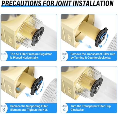 TAILONZ PNEUMATIC 1/4" NPT Yellow Filter Element Cartridge Replacement Kit for AC,AW,2000 Filter Element - Image 4