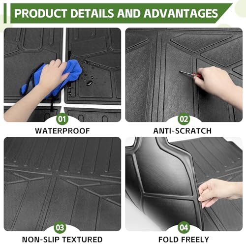 Cargo Liners for 2019-2024 Subaru Forester Without Subwoofer Trunk Mat with Seat Back Cover Accessories, All Weather Rear Cargo Mat Backrest Protector - Image 6