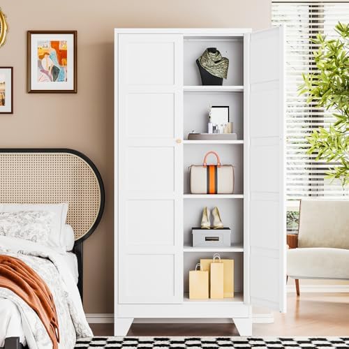 Letaya 71" H Metal Storage Cabinet with 2 Doors and 4 Shelves,Tall Kitchen Pantry Cabinets,Utility Pantry Organizers for Cupboard/Dining/Bathroom/Home Office/Garage (White, 71" H x 16" D x 32" W) - Image 3