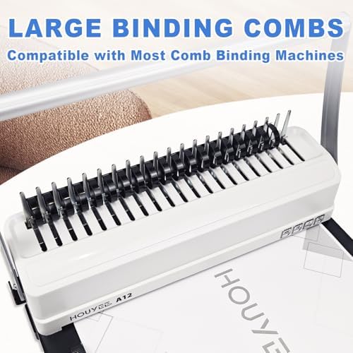HOUYEE 50 Pack 1 Inch Plastic Binding Combs,19 Rings, 200 Sheets Capacity - Image 6
