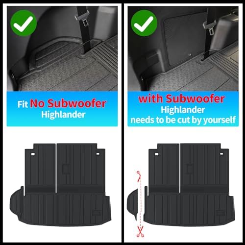 Bomely Trunk Mat with Backrest Mat for 2020-2026 Toyota Highlander 7 Seats - Image 3