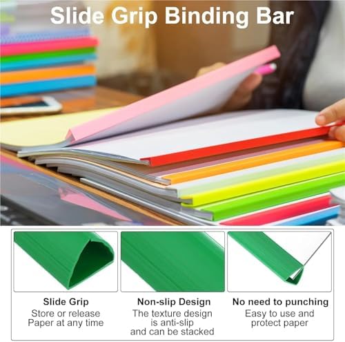 40 Pcs A4 Binding Bars 25mm Slide Grip Capacity Report Binder Presentation - Image 4