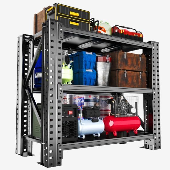 Heavy Duty Garage Shelving Units, 6000LBS Deep Storage Shelves, Adjustable by Beaunatixx