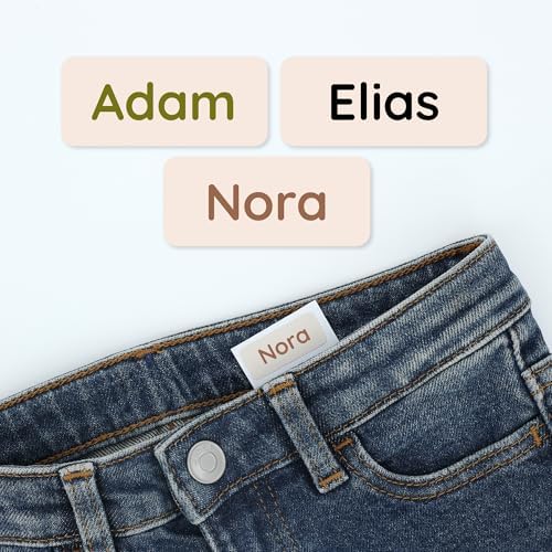 TeddyLabels - Clothing Labels for Nursing Home (120) – Self-Adhesive Name Tags for Clothes and Personal Items. Personalized Labels for Daycare, Nursing Homes, and Laundry Use - Beige by Teddylabels