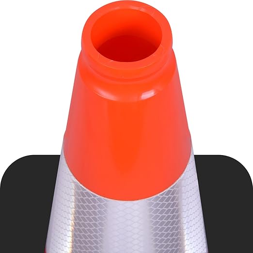 Fluorescent Orange/Green PVC Traffic Cones, Heavy Black Base Parking Lot Cone - Image 3