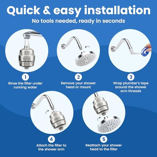 Shower Filter for Hard Water, 36-Stage Nickel, Reduces Chlorine, Metals - Image 6