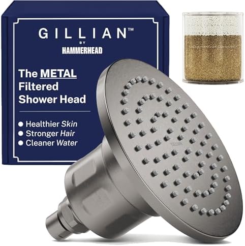 HammerHead Metal Filtered Shower Head High Pressure Removes Chlorine by HammerHeadShowers