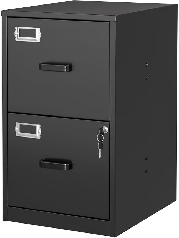 2 Drawer File Cabinet with Lock Vertical Filing Storage Cabinet Office Home by BYNSOE