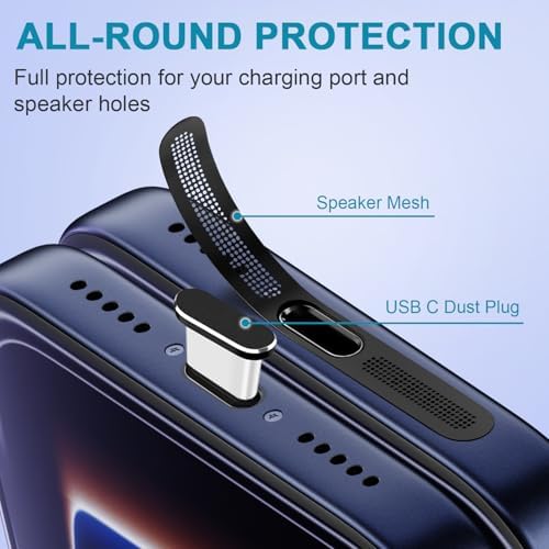 USB C Dust Plug,USB C Port Cover Type C Charging Port Plug Cover Speaker Dust Cover,Accessories for iPhone 18 Pro Max, 17 Pro Max - Image 3