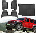 All Weather Floor Mats & Cargo Liner Compatible for 2021-2025 2026 Jeep Wrangler JL 4XE Hybrid Accessories Black (for 2021-2026 Jeep Wrangler JL 4XE) by Jdeymat