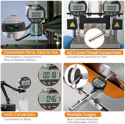 Neoteck 1"/25.4mm Digital Dial Indicator 0.0005"/0.01mm Dial Test Indicator - Image 4
