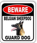 BEWARE BELGIAN SHEEPDOG GUARD DOG Aluminum Composite Outdoor Sign 8.5" x10" Metal Security Notice for Yard, Fence, Porch, Property, and Business – No Trespassing, Warning, Attack Dogs, Protection by WorkHouseSigns