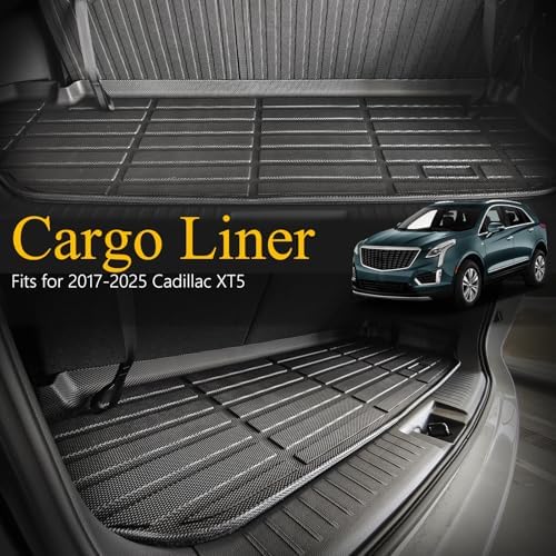 Wailtnb-All Weather Cargo Liner for Cadillac XT5 2017-2025 2026 Custom Fit Car Trunk Mat Waterproof Easy to Clean Cargo Mat Accessories Black - Image 2