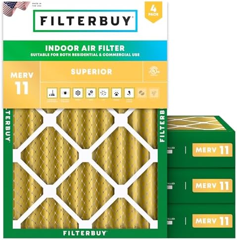 Filterbuy 20x23x4 Air Filter MERV 11 Pet & Allergy Defense (4-Pack) by Filterbuy
