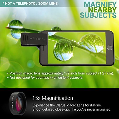 Xenvo Pro Lens Kit for iPhone and Android, Macro and Wide Angle Lens with LED Light and Travel Case Black - Image 4