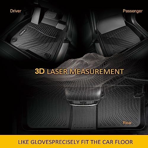 All Weather Floor Mats Custom for Chevrolet Bolt EV 2017-2024 Protection TPE Rubber Waterproof Non-Slip Durable Floor Liners Fits Front& 2nd Row Chevy Bolt EV Full Set Black Accessories - Image 3