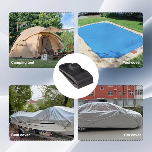 30 Pack Tarp Clips with Bungee Balls & Buckle, Heavy Duty Tarp Tie Downs, Waterproof Lock Grip Tent Clips for Camping, Garden Shade Cloth, Car Cover and Awning, Black - Image 6