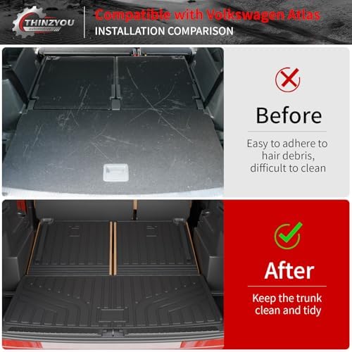 Trunk Mat with Backrest Mat for 2018-2025 2026 Volkswagen Atlas - Image 2