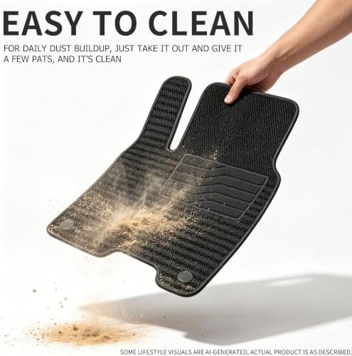 Custom Fit Double Layer TPE Floor Mats for 2026 Kia Sportage Gas 2023-2025, Full Coverage All Weather Floor Mat Trunk Cargo Liner with Backrest Protectors & for Sportage Accessories (No for Hybrid) - Image 3