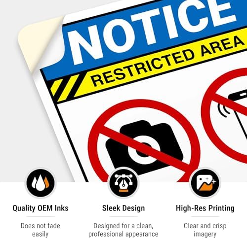 No Cell Phones Or Photography Beyond This Point Sign, ANSI Notice Sign, - Image 5
