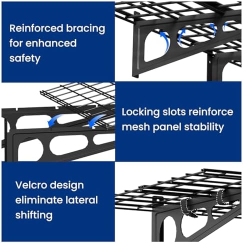 FLEXIMOUNTS 1-Pack 2x3ft Garage Shelving Wall-Mounted Storage Rack, Black - Image 5