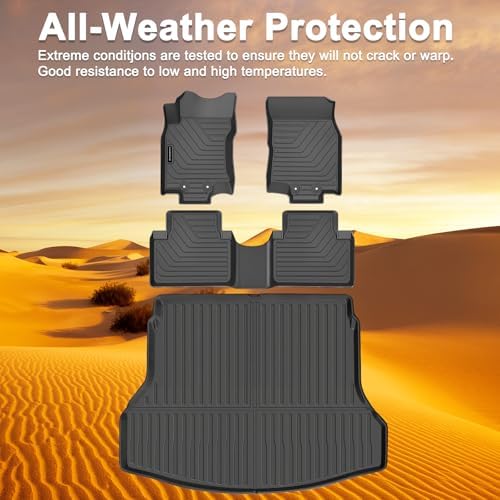 All-Weather TPE Floor Mats & Cargo Liner Set for 2014 2015 2016 2017 2018 2019 2020 Nissan Rogue (Not Fit Sport) Custom Fit Nissan Rogue Car Mats Cargo Mat Trunk Mat Accessories - Image 6