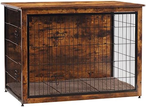 DWANTON 43.3" XXL Dog Crate Furniture with Cushion, Large Dog Kennel Indoor by DWANTON