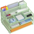 Docnest 3 Tier Mesh Desk Organizer with Letter Tray & Paper Sorter, Green by DocNest