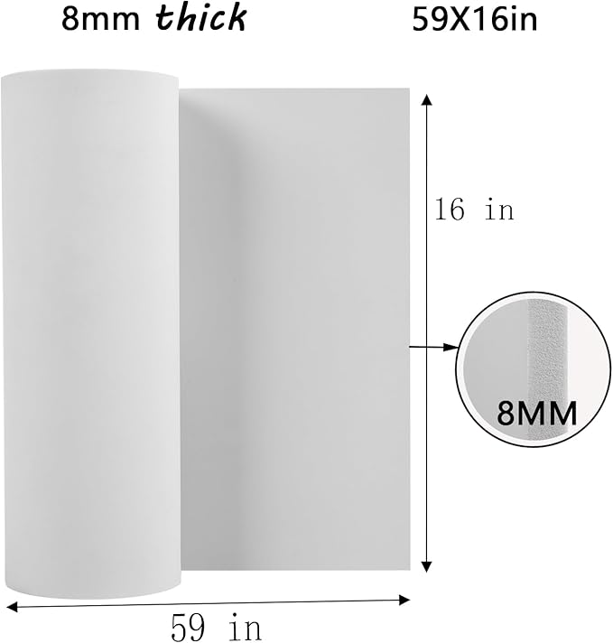 AMZQNART EVA Foam 8mm, Cosplay Foam 16 x 59in White, Suitable - Image 2