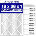 Filter King 16x36x1 Air Filter MERV 8, AC Furnace Filters (12-Pack) by FilterKing