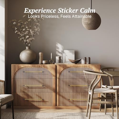 BELLEZE Bookcase with 3 Drawers, Set of 2 Modern Book Shelf with Metal Handle, 65'' Wood Bookshelves for Living Room Office Entryway (Camel) - Image 4