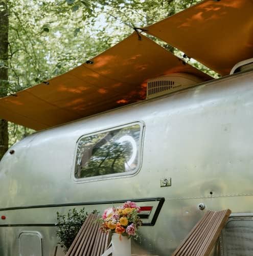 WHITEDUCK 7'x9' Canvas Tarp 18 oz/37 Mil Heavy Duty Water Repellent UV Resistant, Rustproof Grommets, Industrial & Commercial Use Cloth Tarp (Finished Size: 6'6" x8'6", Tan) - Image 4